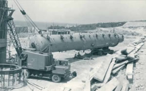 Prvi terenski radovi na izgradnji Rafinerije INA, pogon Urinj 1963.